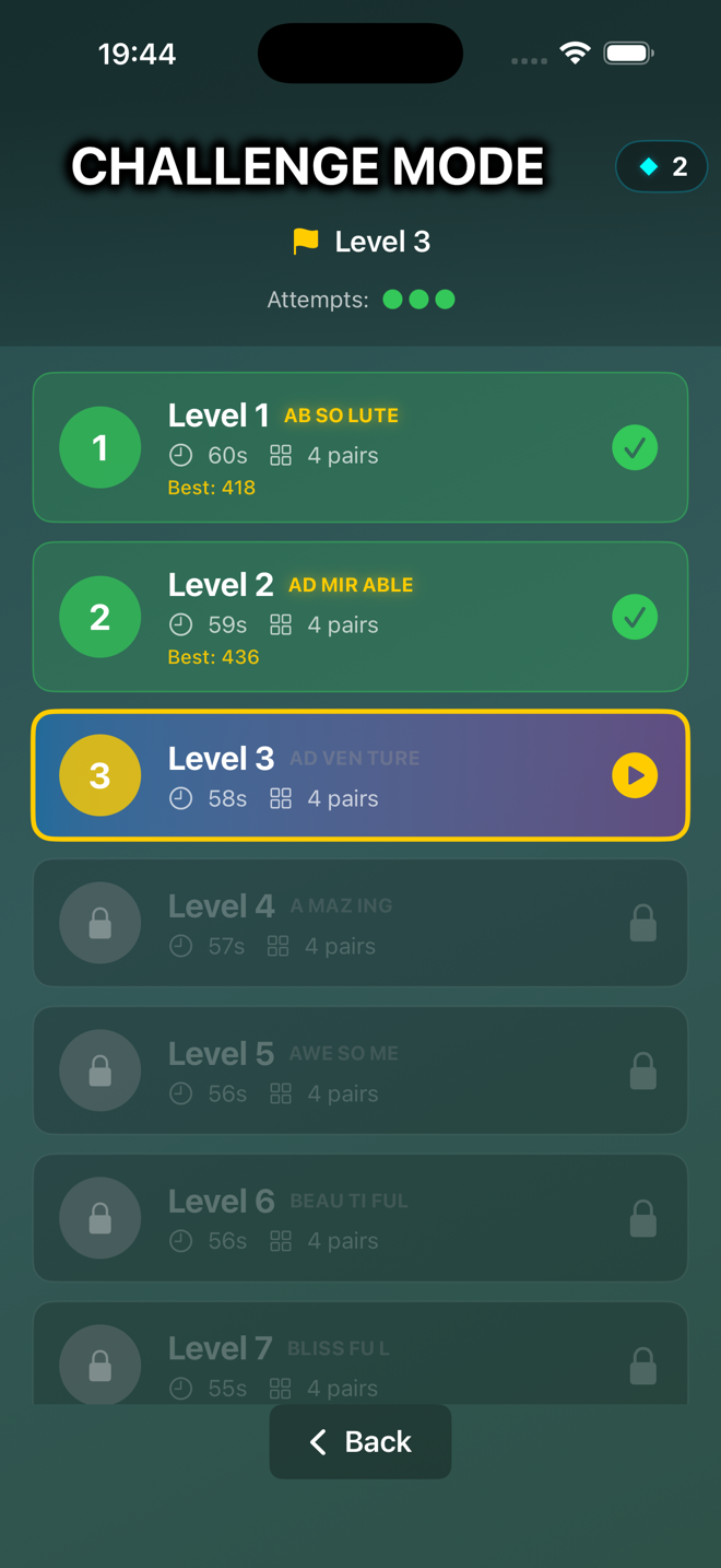 Connectionary challenge mode