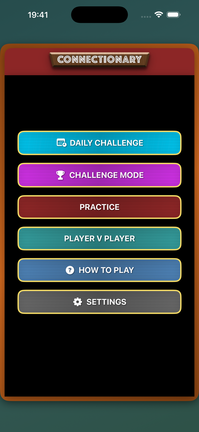 Connectionary home screen